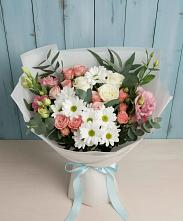 Букет цветов из:  Розы, Лизиантусы и Хризантемы #REPLACE_PRED# Ганусово