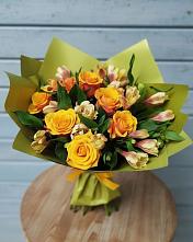 Букет цветов из:  Альстромерии и Розы #REPLACE_PRED# Ганусово