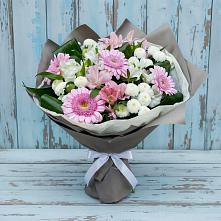 Букет цветов из:  Герберы, Альстромерии и Хризантемы в Ганусово