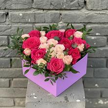 Цветочная композиция из Розы в коробке в Ганусово