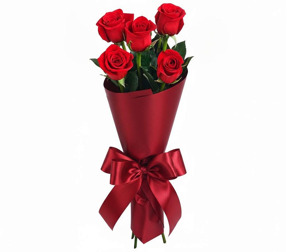 Букет 5 Красных роз Эдлесс Лав в Ганусово