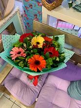 Букет цветов из:  Герберы, Хризантемы и Альстромерии #REPLACE_PRED# Ганусово