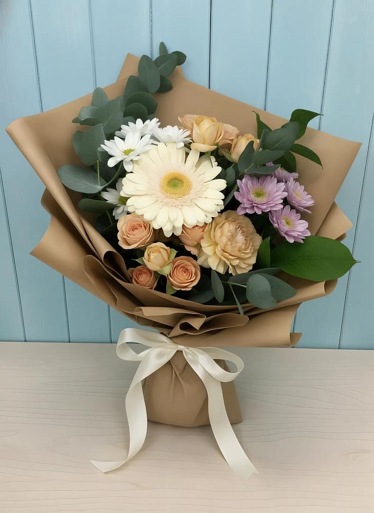 Букет цветов из: Герберы и Хризантемы в Ганусово