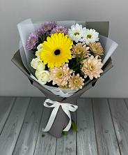 Букет цветов из:  Розы, Герберы и Хризантемы в Ганусово