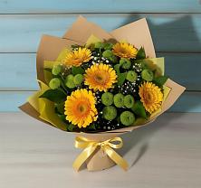 Букет цветов из:  Герберы и Хризантемы в Ганусово