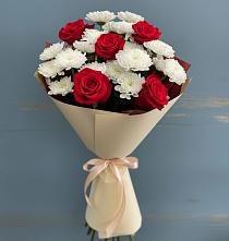 Букет цветов из:  Розы и Хризантемы в Ганусово