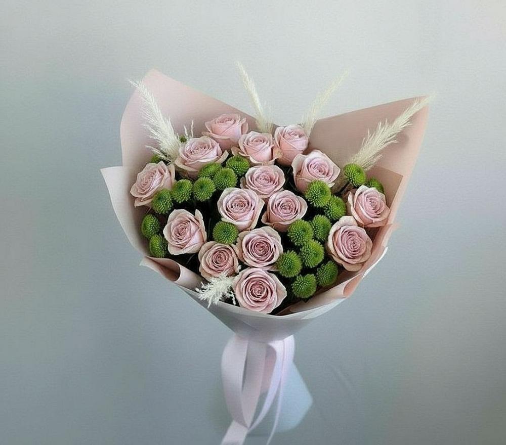 Букет цветов из: Розы и Хризантемы в Ганусово