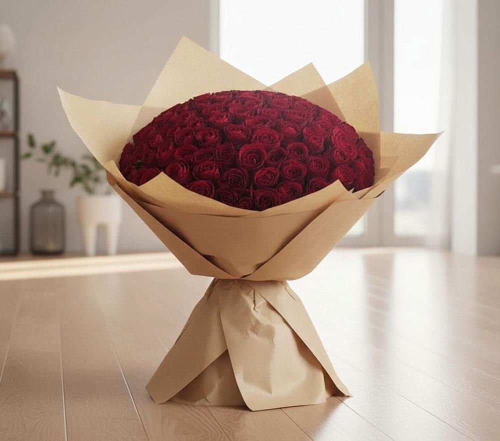 Букет 101 Красная роза в Ганусово