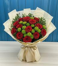 Букет цветов из:  Розы и Хризантемы в Ганусово