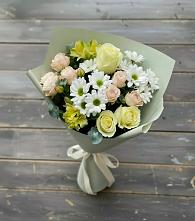 Букет цветов из:  Альстромерии, Розы и Хризантемы #REPLACE_PRED# Ганусово