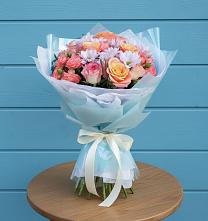 Букет цветов из:  Хризантемы и Розы #REPLACE_PRED# Ганусово