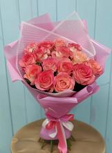 Букет 15 Розовых роз Равель в Ганусово
